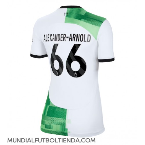 Camiseta Liverpool Alexander-Arnold #66 Segunda Equipación Replica 2023-24 para mujer mangas cortas